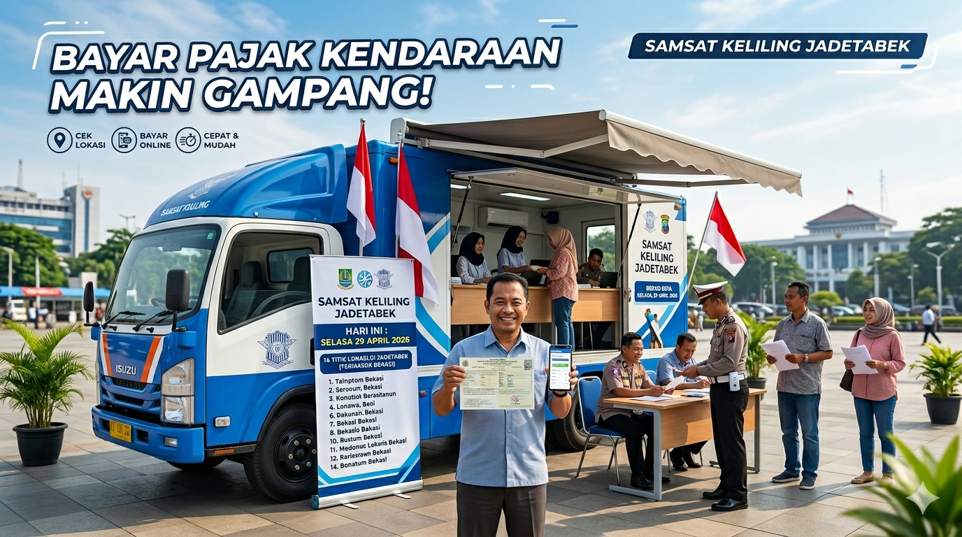 Bayar Pajak Kendaraan Makin Gampang! Ini 14 Titik Samsat Keliling di Jadetabek Hari Ini, Rabu 29 April 2026
